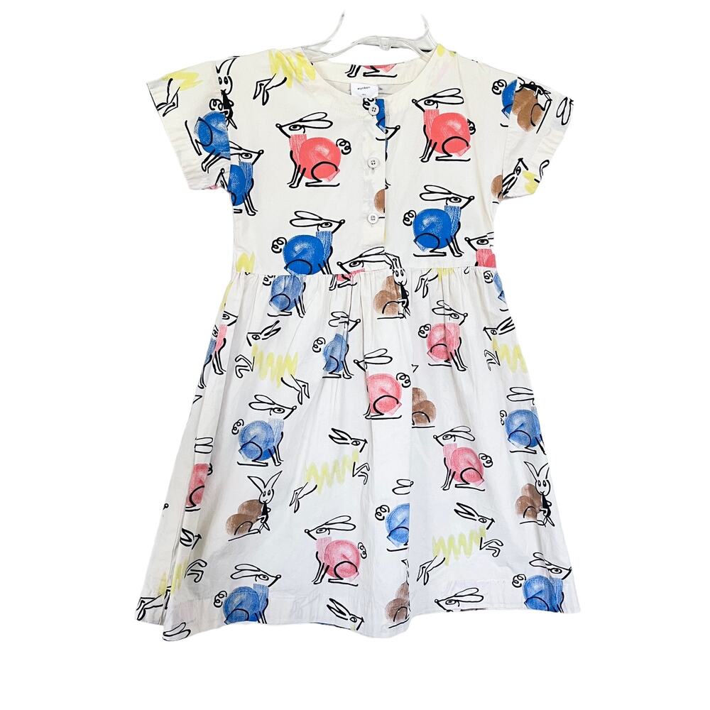 Wynken girls rabbit print poplin dress size 10